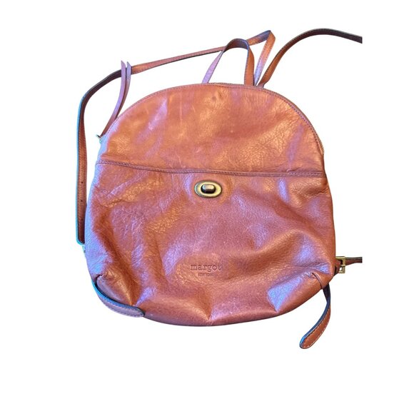 Margot Brown Leather Backpack Purse Adjustable Straps & Zippered Compartments - Picture 3 of 7